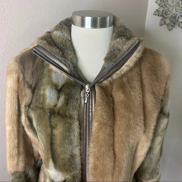 Sandro Nounours Faux Patchwork Fur Coat - Picture 15 of 16